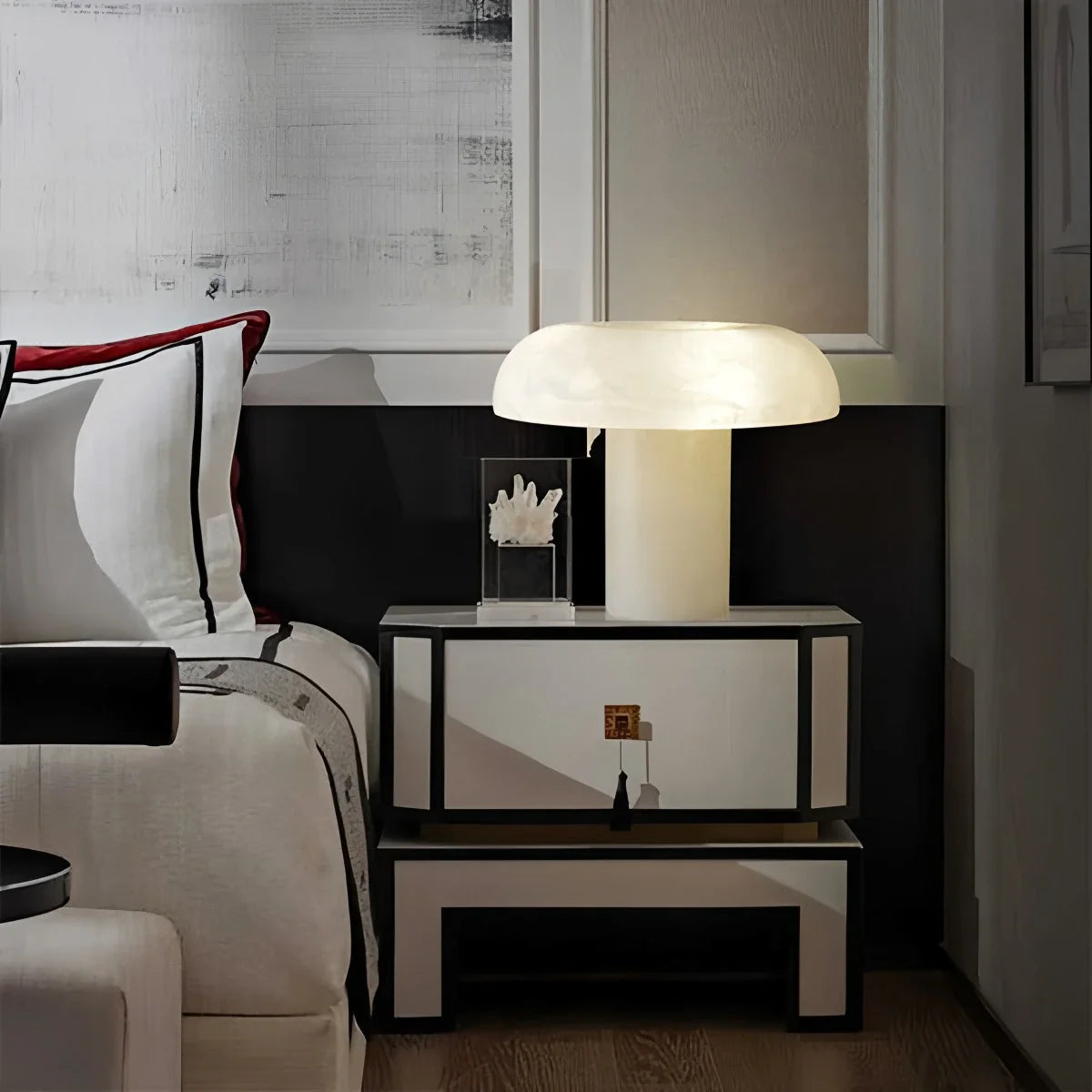 Antizer Creative Mushroom Shaped Spanish Alabaster Table Lamp