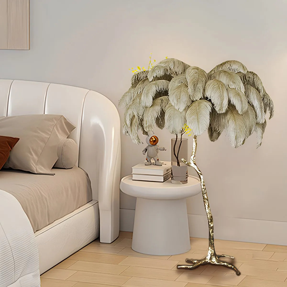 Antizer Feather Palm Tree Floor Lamp for Living Room