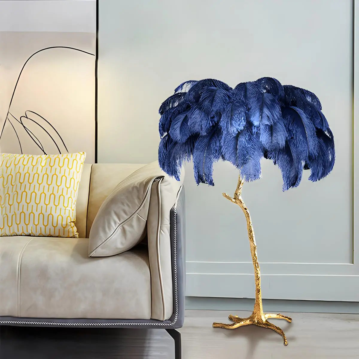 Antizer Feather Palm Tree Floor Lamp for Living Room