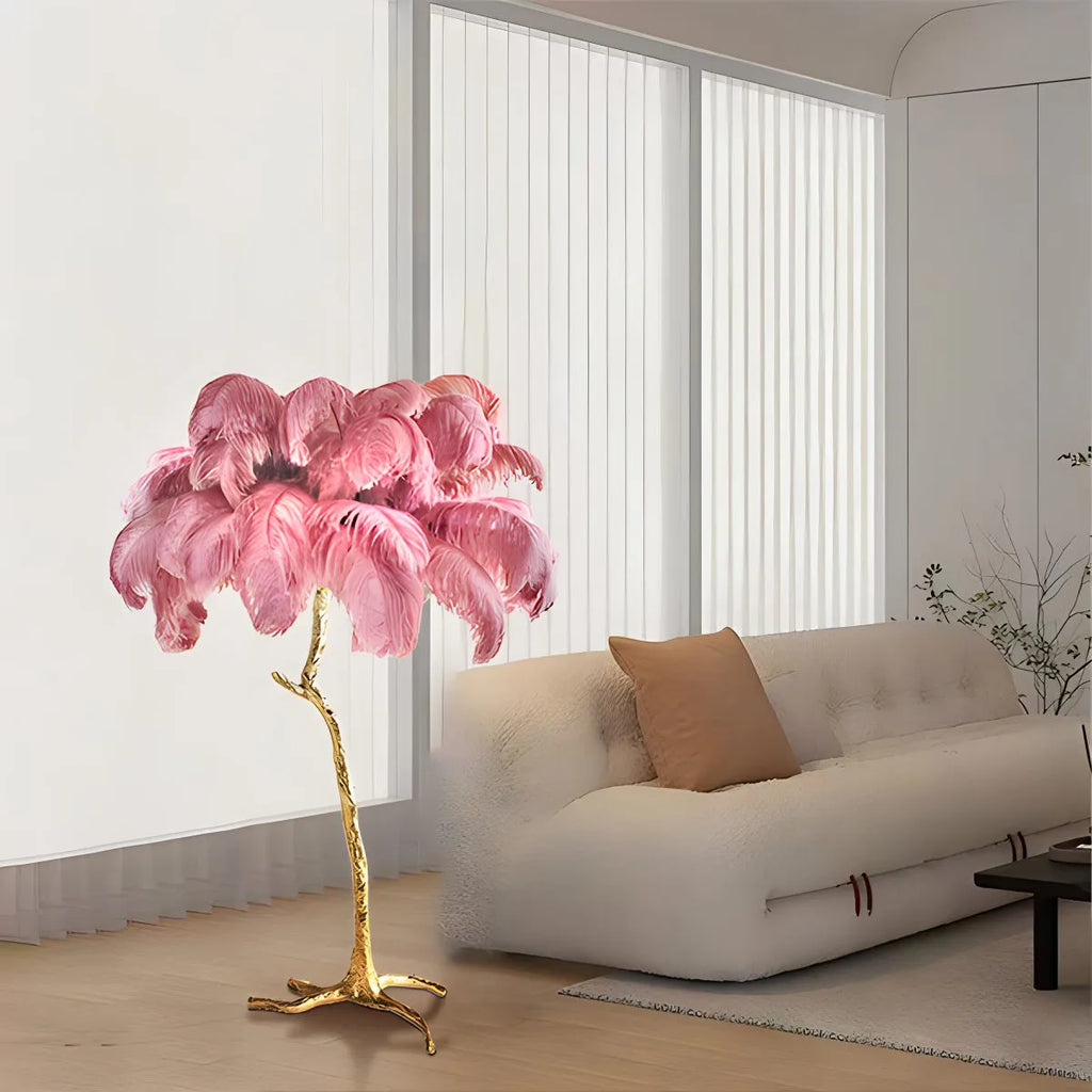 Antizer Feather Palm Tree Floor Lamp for Living Room