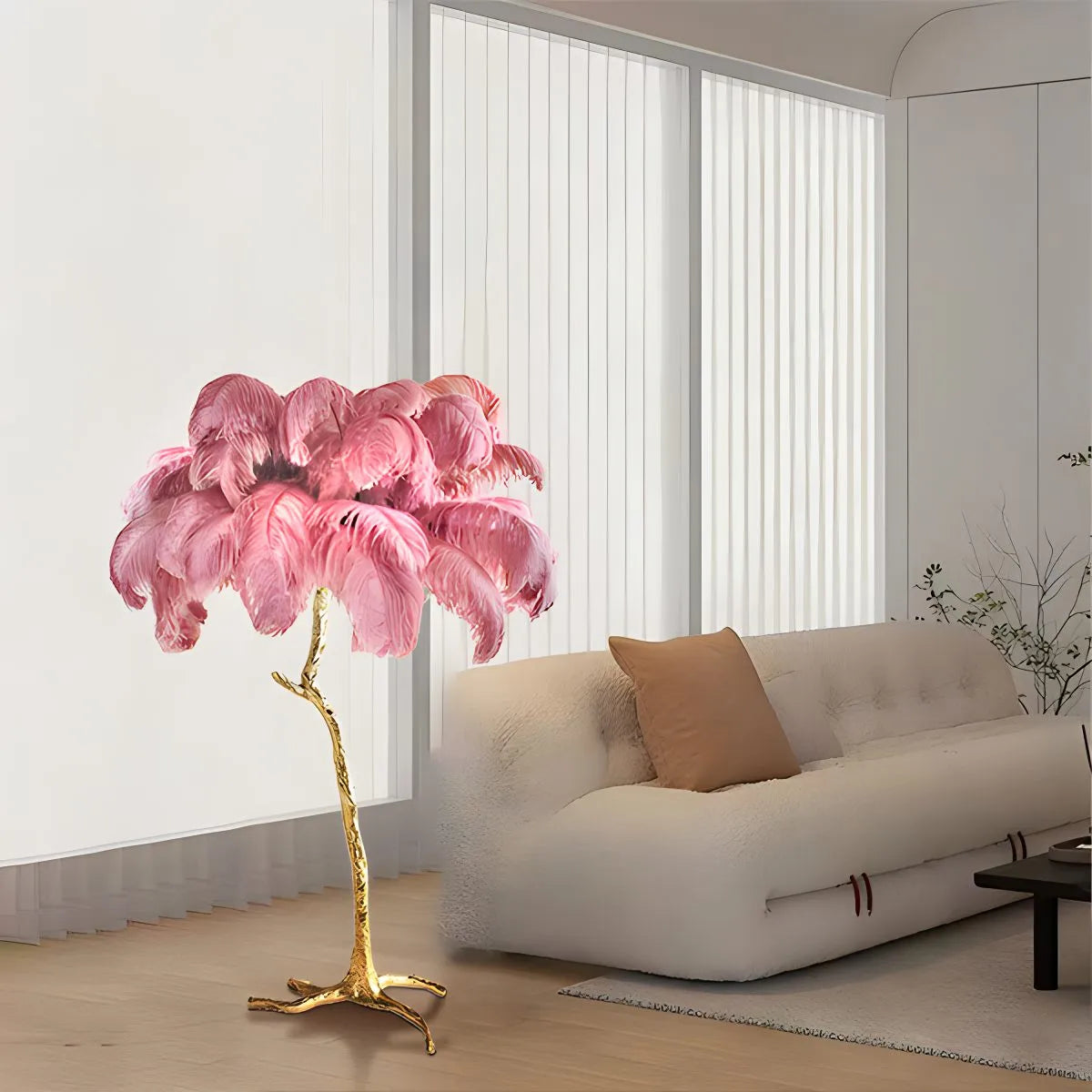 Antizer Feather Palm Tree Floor Lamp for Living Room