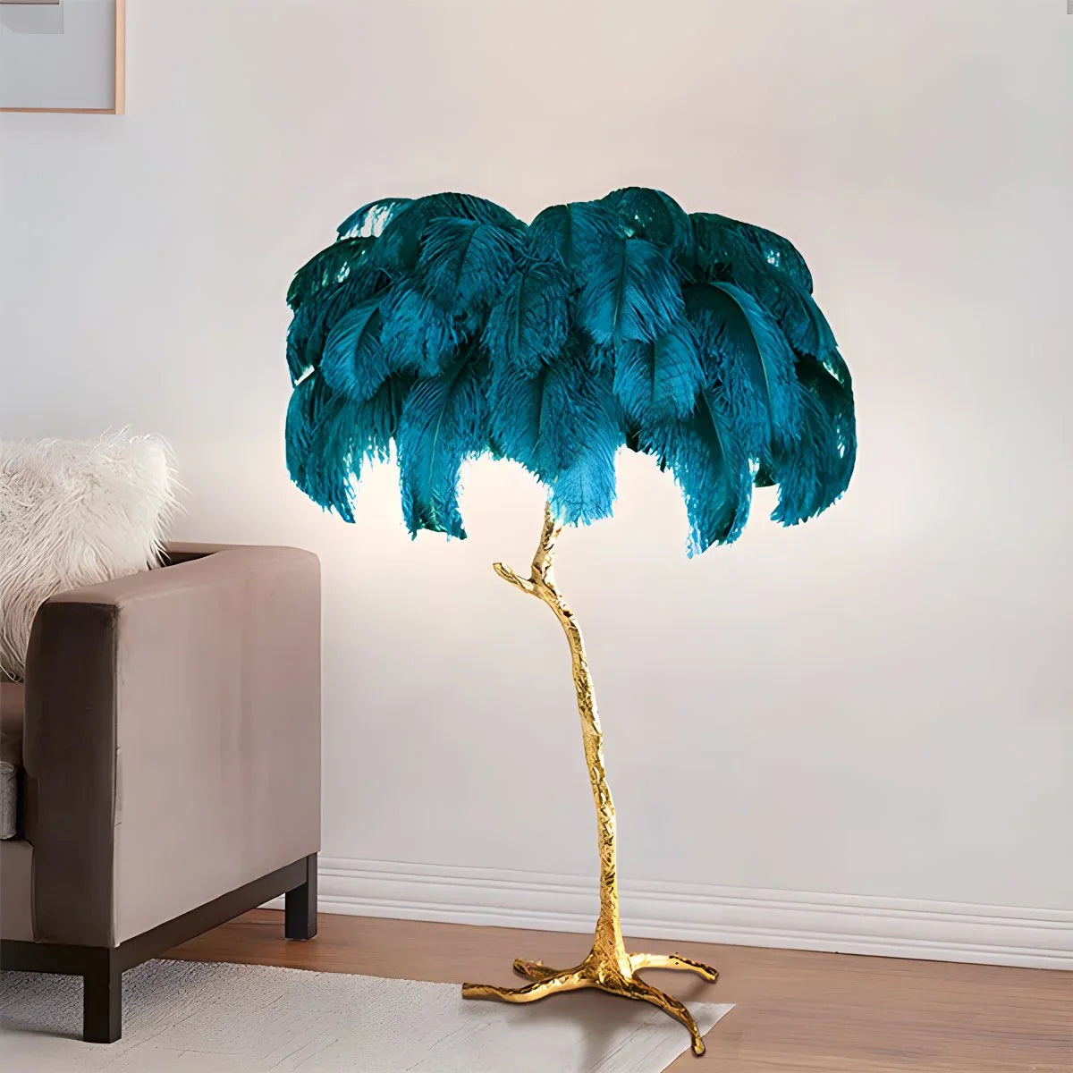 Antizer Feather Palm Tree Floor Lamp for Living Room
